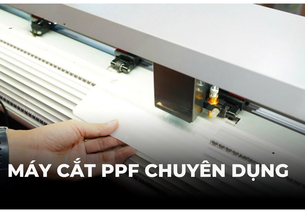 Ảnh: Cắt PPF trước khi tiến hành dán Ảnh: Cắt PPF trước khi tiến hành dán