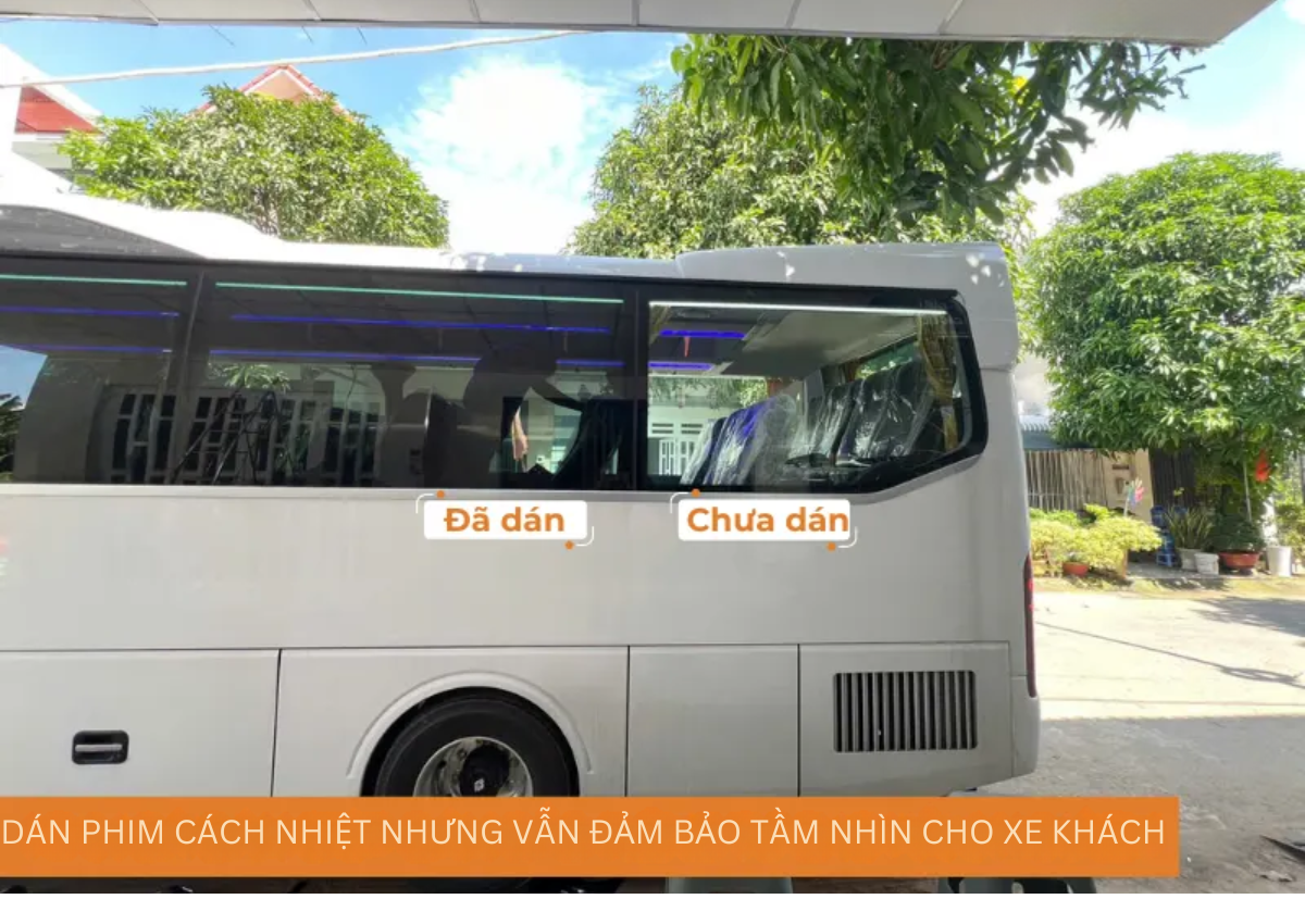 Ảnh: Dán phim cách nhiệt đảm bảo tầm nhìn cho xe khách Ảnh: Dán phim cách nhiệt đảm bảo tầm nhìn cho xe khách