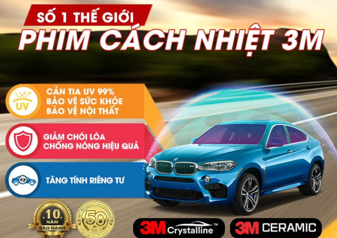 Dán phim cách nhiệt ô tô loại nào tốt nhất cho mùa hè 2 Phim 3M Ceramic từ các thương hiệu uy tín như Coolluxhome là lựa chọn hàng đầu