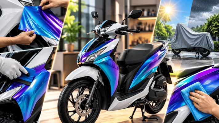 Dán decal xe máy đúng kỹ thuật và cách bảo quản giúp tem bền đẹp