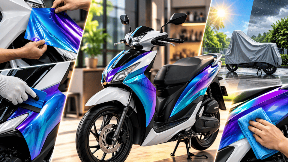 Dán decal xe máy đúng kỹ thuật và cách bảo quản giúp tem bền đẹp